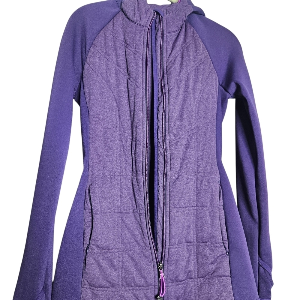 Athleta Jump And Jive Jacket Nightshade Purple Heather/Nightshade Purple Sz Xxs View 4